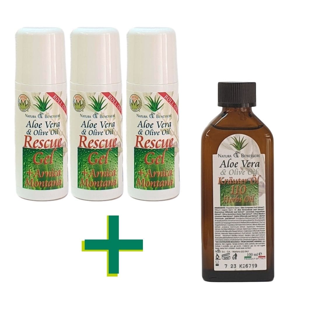 Natura benessere rescue gel arnica + herbs oil 110 hierbas